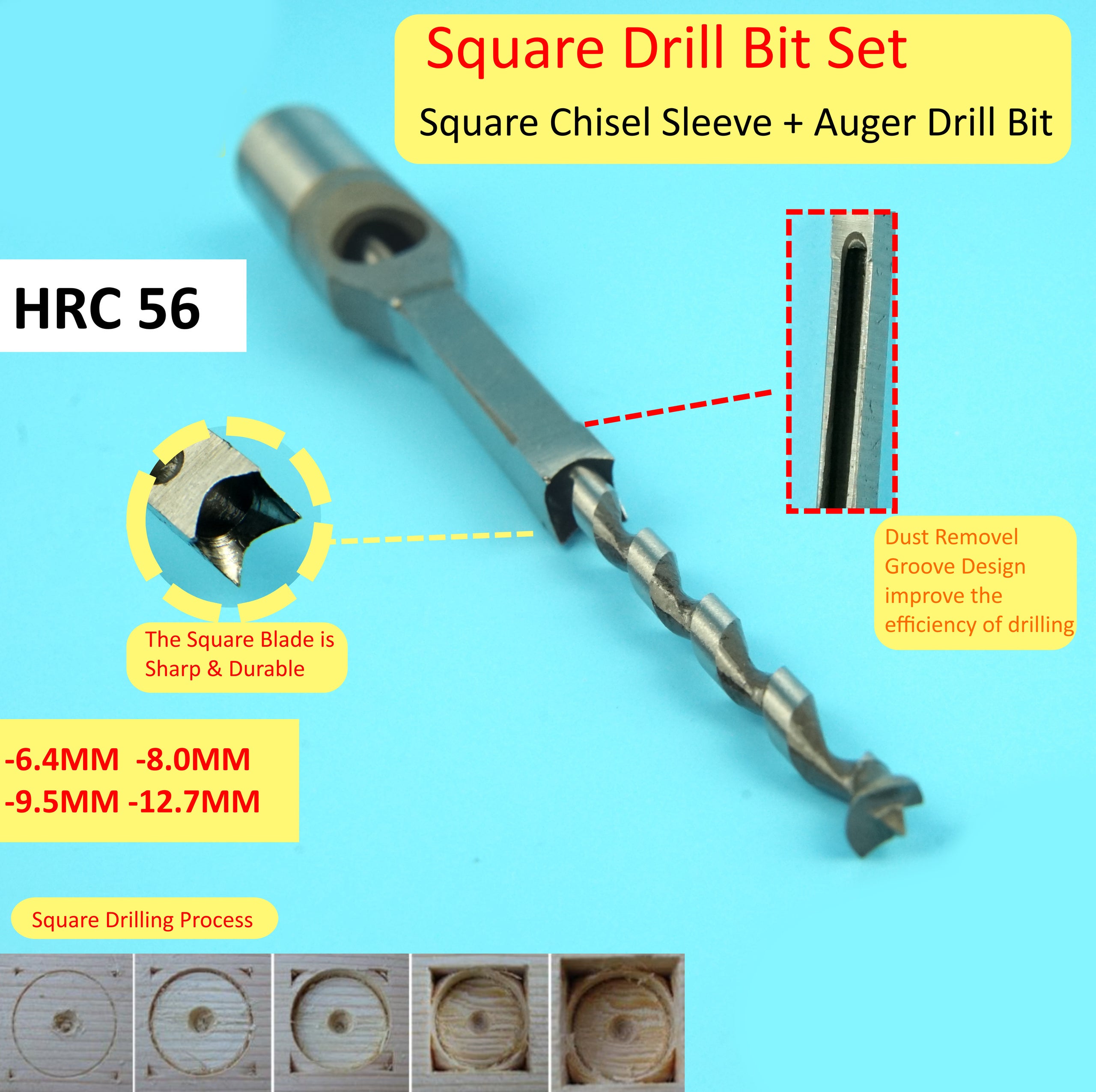 Square drill best sale bit set