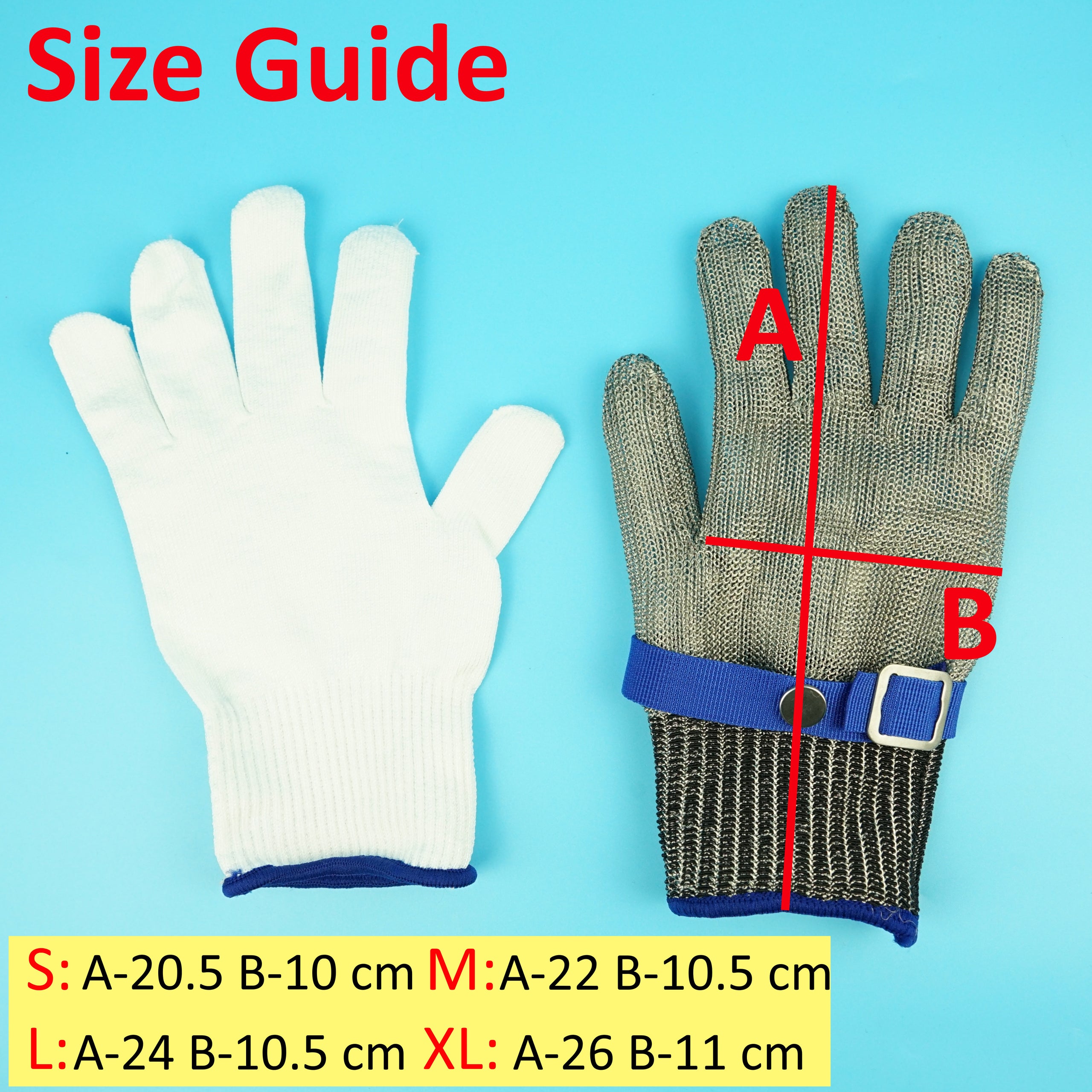 Ausyst Kitchen Gadgets Safety Cut Proof Stab Resistant Stainless Steel  Gloves Metal Mesh Butcher Clearance 